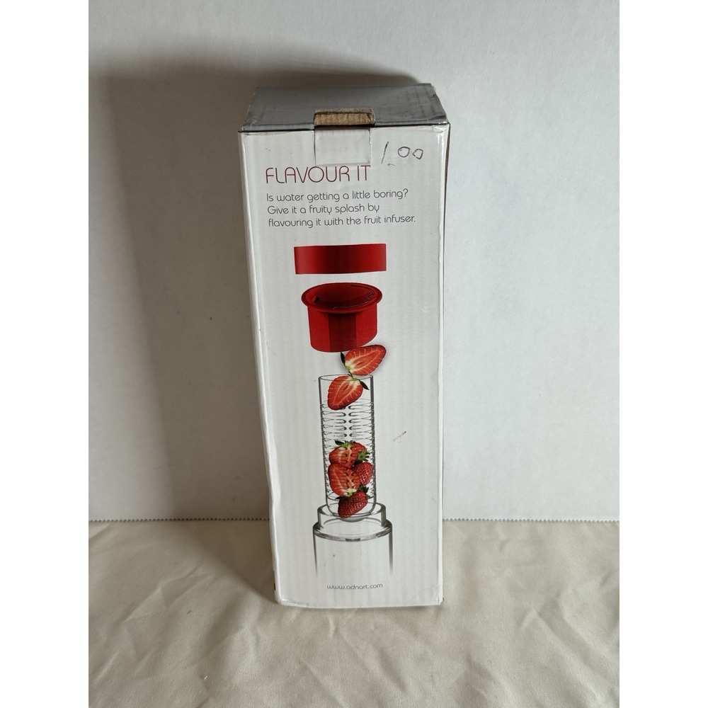 Asobu Flavor It Red Glass Water Bottle With Fruit Infuser New In‎ Box